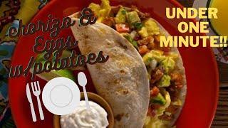 CHORIZO&EGGS W/ POTATOES IN UNDER A MINUTE!#CHORIZO#EGGS#POTATOES