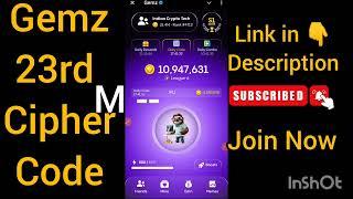 Gemz Cipher Code 23rd September #gemz #trending #bitcoin #crypto #binance #bybit #shorts