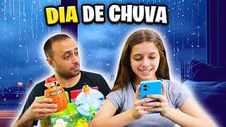 Flor de Menina aprende brincadeiras legais para brincar em dias de chuva