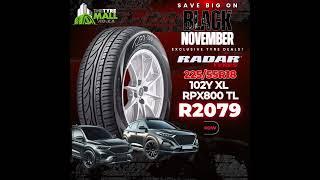 Radar Tyres on Massive Black November and Black Friday Sale!