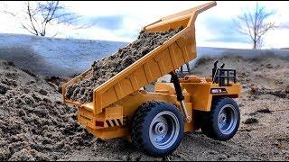 Review of Huina 1540 6 Channel Diecast Alloy 1:18 Scale RC Dump Truck  with Rocks & Wood