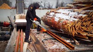 A Normal Sawmill Shift… Until This Nightmare Started. Chipping Logs at Full Speed.