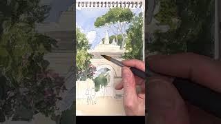 Watercolor Urban sketching  #watercolorpainting