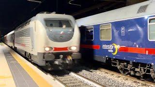 SORPASSO TRA INTERCITY NOTTE ALLA STAZIONE DI PESARO!