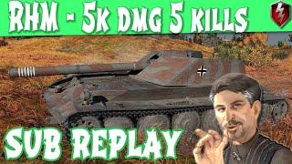 WOT Blitz RHM 5k dmg 5kill ACE - good use of HE | World of Tanks Blitz