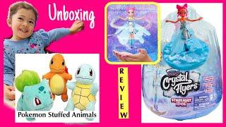 HATCHIMALS Pixies, Crystal Flyers Starlight Idol/ and Pokémon Plush Starter 3 Pack  Stuffed Animals