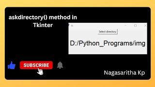 askdirectory() method in filedialog in Tkinter