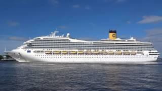 Costa Magica Cruise Ship Departing Amsterdam Cruise Terminal Holland