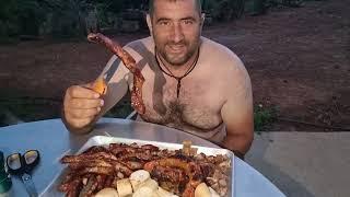 Autóctonos hoy cenamos gambas ibéricas a la plancha.