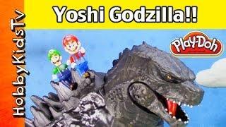 Huge Godzilla Toy Takes On Super Mario World and Smashes Play-Doh with HobbyKids