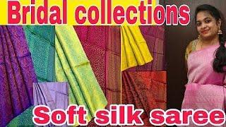 Handloom Borderless Bridal Silk Sarees collections |Wedding Shopping in Sirumugai soft silk sarees