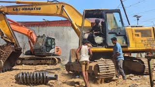 Excavator Chain Wheel Spring Dameged Now it's Changed