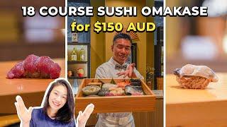 $150 Sushi Omakase - How a Sushi Chef Prepares an 18 Course Japanese Feast | Sydney Weekly Food Vlog