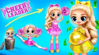 Cheerleader Girl Growing Up from Broke to Rich! LOL OMG DIYs