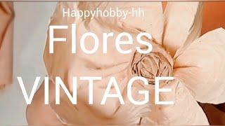 COMO HACER UNA FLORE VINTAGE EN LIENZO