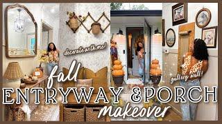 COZY FALL ENTRYWAY & PORCH DECORATE WITH ME| Exterior Makeover, Creating a Gallery Wall & Easy DIYS