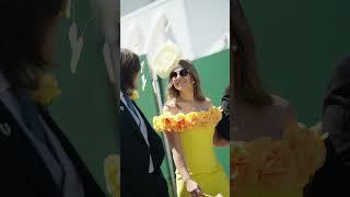 Welcome to Flemington Elizabeth and Damian Hurley #melbournecup #cupday #birdcage #flemington