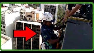 Preparação no Balancim para Início dos Trabalhos em Altura → Paredão de 110 Metros NR 35