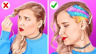 COOL HAIR TRICKS AND HACKS   || DIYY Colorful Hair Hacks And Tips By 123 GO LIke!