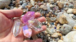 Maybe I should dig deeper into this beach, which is covered with crystals