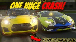  a HUGE Crash and FANTASTIC Racing.. SUZUKI vs LAMBORGHINI.. Beat the META Gr.4.. || Gran Turismo 7