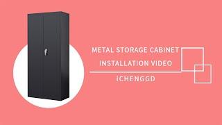 iCHENGGD Metal Storage Cabinet with Lock Installation Video (C01B)