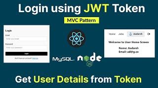 Login Registration using JWT Token in React js, Node Js and MySql || Learn React Js, Node Js & MySql