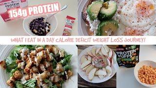 154 grams Protein! WHAT I EAT IN A DAY for WEIGHT LOSS! Calorie Deficit Weight Loss Journey