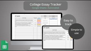 College Essay Tracker/Helper Tutorial