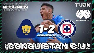 Resumen y goles | Pumas 1-2 Cruz Azul | Liga Mx Apertura 22 -J15 | TUDN