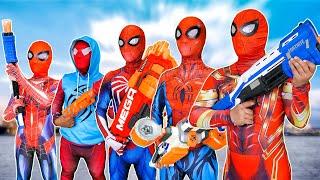 Hey Spider-Man , Go To Trainning Nerf Gun !!! ( Funny Action Real Life )