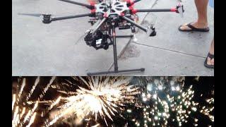 Drone flies in Fireworks show! || DJI S1000 || $10K Octocopter!