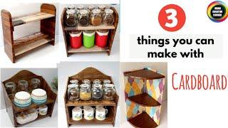 3 Simple DIY Organizers for Kitchen | 3 Kitchen Organizer Ideas using cardboard