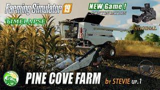 Fs19, FS-19, Farming Simulator, #19- PINE COVE FARM UP.1. TIMELAPSE. Прохождение+руль. NEW GAME!