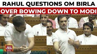 Rahul Gandhi Questions Speaker Om Birla Over Bowing Down To PM Modi While Shaking Hands