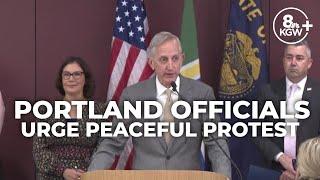 Portland mayor and other local leaders reaffirm city's sanctuary status, encourage peaceful protest