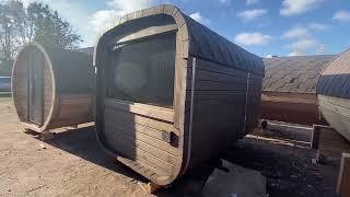  Outdoor Quadro Barrel Sauna. ️ Квадро баня-бочка из термодерева