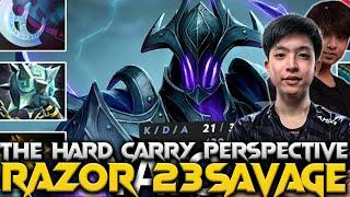 Crazy Play 23Savage Razor The Hard Carry - Dota 2 Pro Gameplay 7.37C #23savage #razor