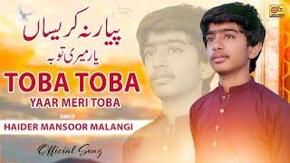 Piyar Naa Karesaan Yaar Meri Toba | Toba Toba New Song By Haider Mansoor Malangi 2024 | Rohi Rang