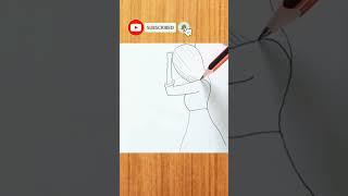 Simple girl drawing | Girl Drawing#shorts #girldrawing #youtubeshorts #shortvideo #drswing #short