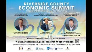 Riverside County Economic Summit Featured Presentor - Lance Martin