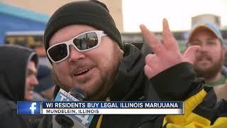 Thousands wait to buy legal weed in Illinois