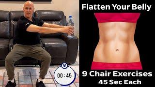 Flatten Your Belly in a Chair:  9 Core Exercises, 45 Seconds Each | Dr. Mandell