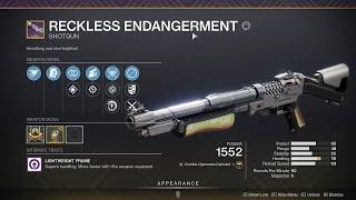 HOW TO GET RECKLESS ENDANGERMENT - DESTINY 2