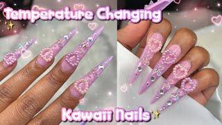 Testing Born Pretty Solid Nail Tip Gel | Temperature Changing Kawaii Nails | Cute Bling Nail Charms