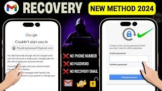 How to Recover Gmail Account without Phone Number and Recovery Email 2024 ||