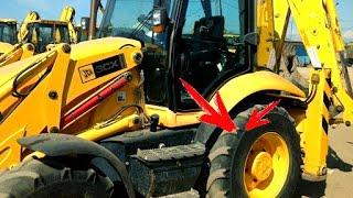 Tractor broke. We fix the wheel. JCB 3CX Tractor Backhoe Loader Repair