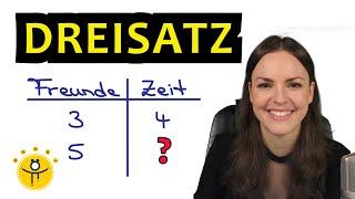 Antiproportionale Zuordnung DREISATZ – Beispiel Textaufgaben einfach erklärt