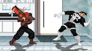 PUNISHER vs RED HOOD! (Marvel vs DC Comics) Batman Sprite Animation