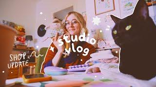 C'est bientôt la fin ! ⭐ cozy studio vlog  préparation de mon dernier shop update, cuisine & haul